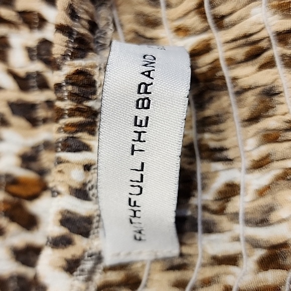 Faithful the Brand Ilaria Smocked Leopard Print Mini Dress Size‎ Large - Picture 12 of 16